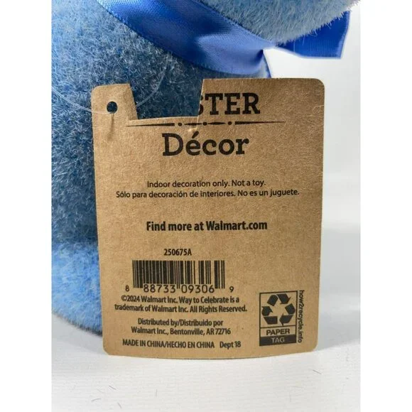 Way To Celebrate Easter Flocked Blue Bunny 9" Lightweight Decor - Picture 10 of 13